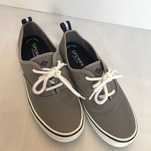 Sperry Womens Shoes Sz 6.5 Gray Top-Sider Lace Up